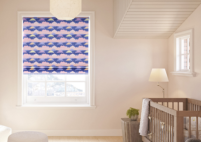 Cloudy Cosmos, Purple Twilight - Motorised Roman Blind - Image 3